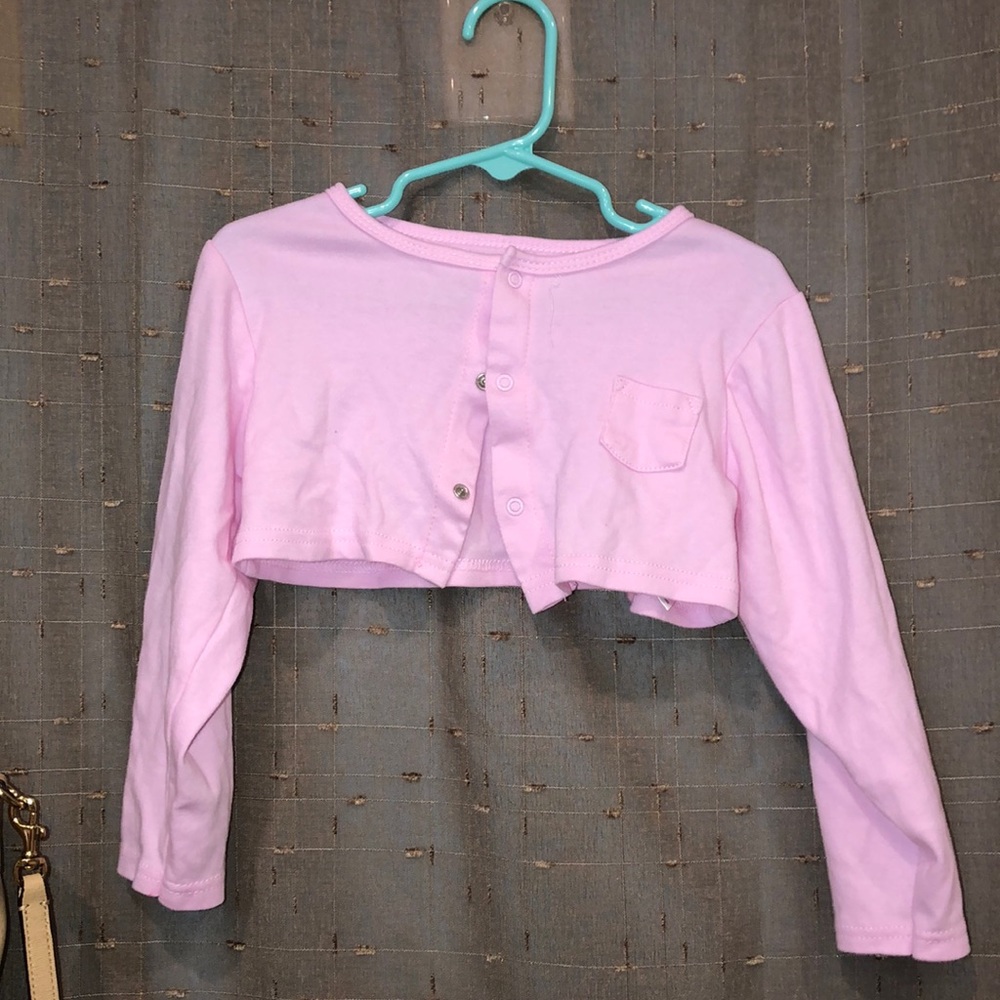 💓Girl’s Cropped Pink Cardigan